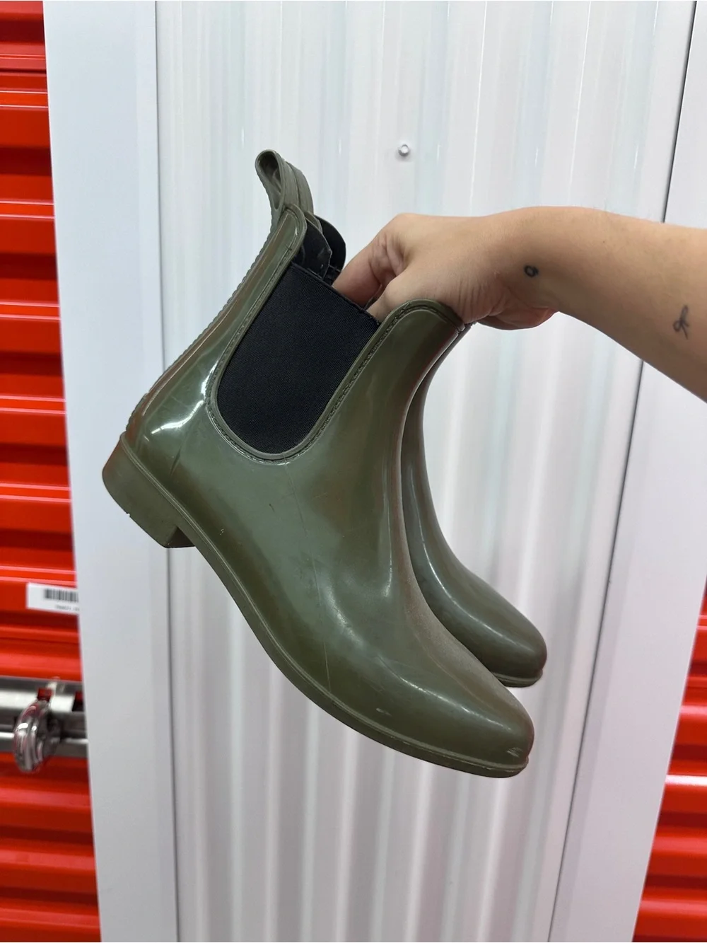 J. Crew Olive Green Chelsea Rain Boot